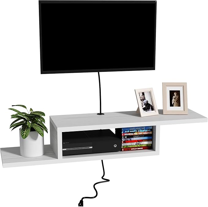 ChooChoo Floating TV Stand Shelf, Wall Mount Entertainment Center Media Console - Image 6