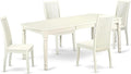 East West Furniture DOIP5-LWH-W 5 Piece Dining Set Includes a Rectangle Dining by EastWestFurniture