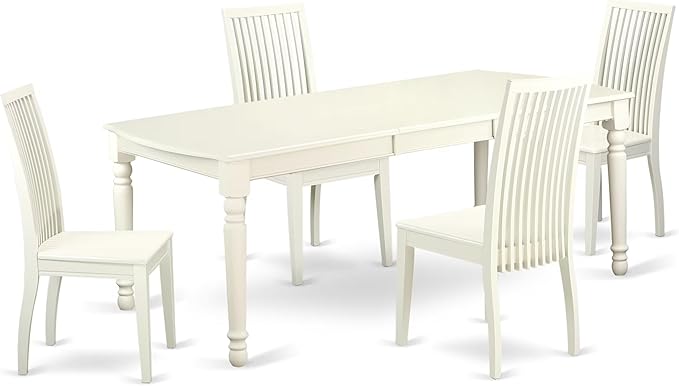 East West Furniture DOIP5-LWH-W 5 Piece Dining Set Includes a Rectangle Dining by EastWestFurniture