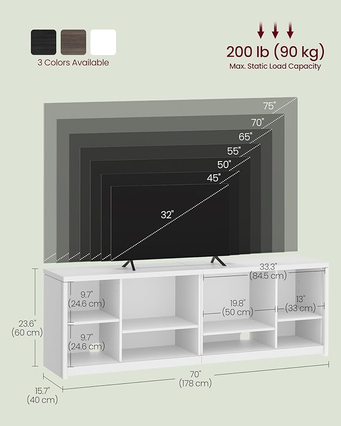 VASAGLE TV Stand for TVs up to 75 Inches, Entertainment Center - Image 3