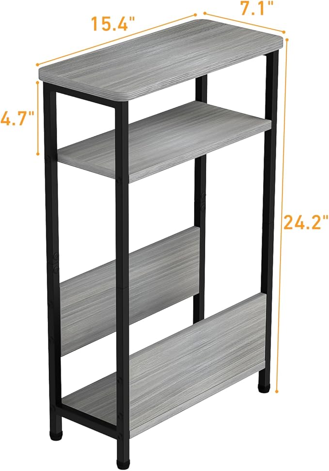 7.1" Narrow Side Table for Small Spaces, 3 Tier Small End Table - Image 3