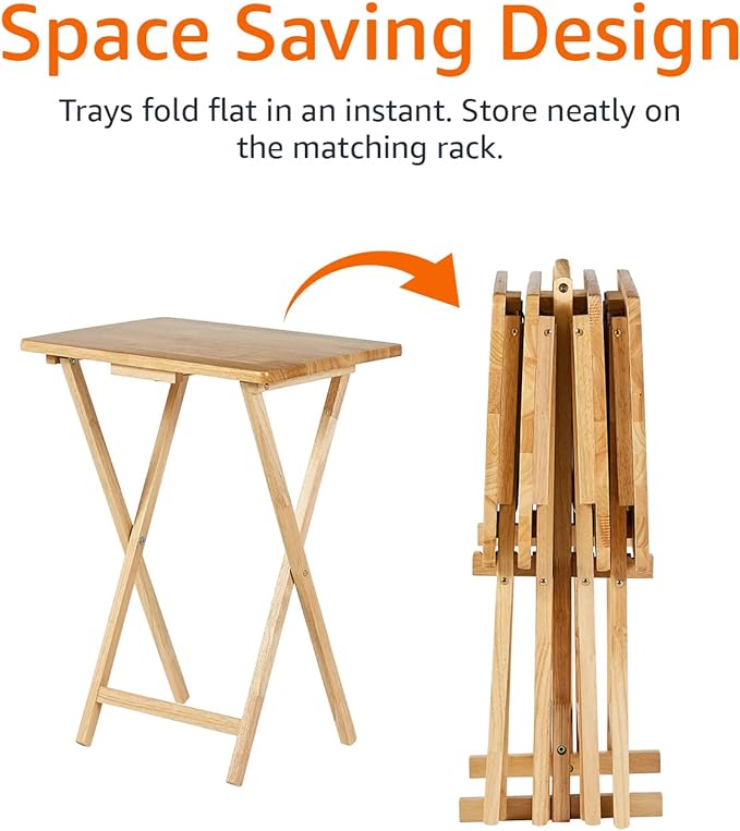 Amazon Basics Classic Foldable TV Dinner Tray Table - Image 5