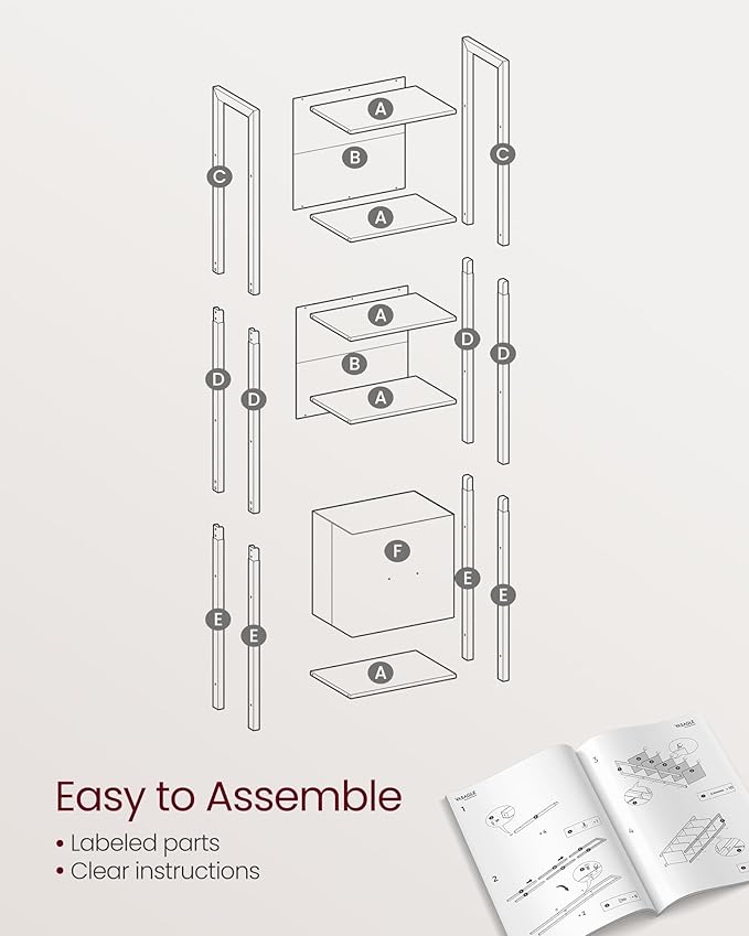 VASAGLE 5-Tier Bookshelf, Book Shelf - Image 7