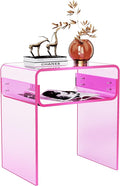 Clear Acrylic End Table 2-Tier Bedside nightstand by AcrylicFurnitureHomeDecor