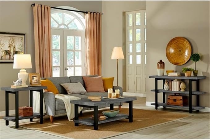 Alaterre Furniture Pomona Metal and Wood 2-Tier End Table, Living Room Furniture - Image 2