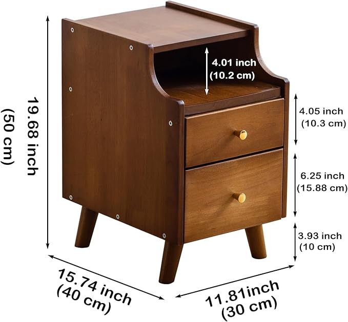 Small Nightstand, Narrow Nightstand, Solid Wood Night Stand, Narrow Side Table - Image 2