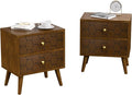 COSIEST Modern End Table w Honeycomb Pattern, Mid-Century Nightstand w Storage by COSIEST