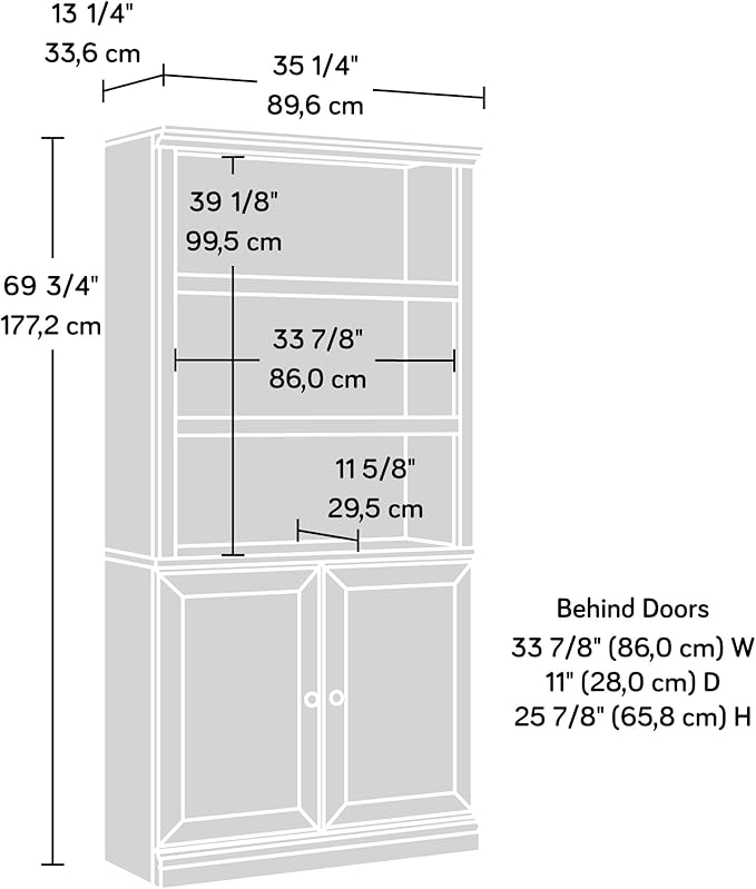 Sauder Miscellaneous Storage Library, Glacier Oak Finish - Image 3