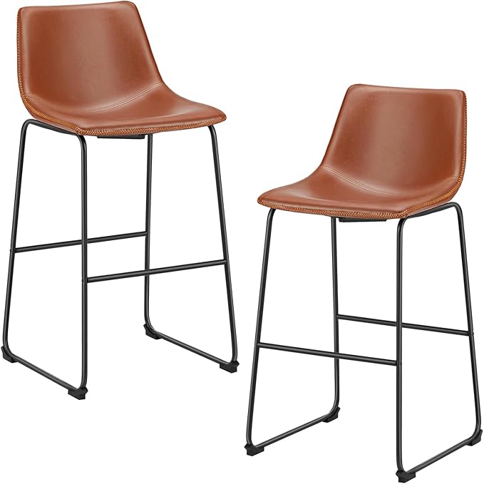 DUMOS 30 Inch Counter Height Bar Stools Set of 2, Modern Faux Leather High by DumosLifestyle