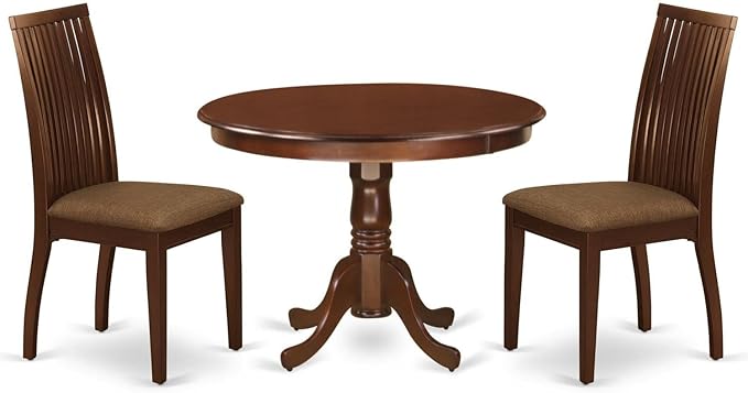 East West Furniture HLIP3-MAH-C 3 Piece Dining Room Furniture Set Contains a by EastWestFurniture