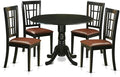 East West Furniture DLNI5-BLK-LC 5 Piece Dining Set Includes a Round Dining by EastWestFurniture