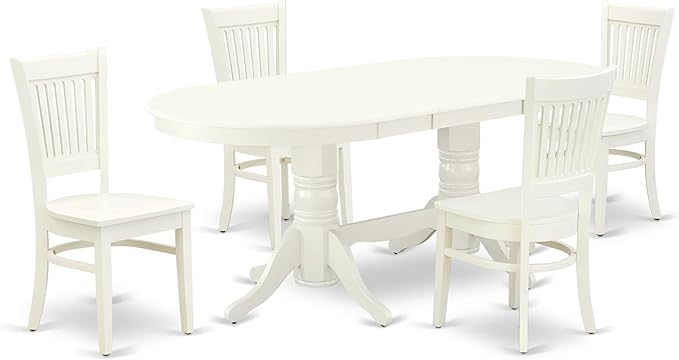 East West Furniture VAVA5-LWH-W 5 Piece Dining Room Furniture Set Includes an by EastWestFurniture