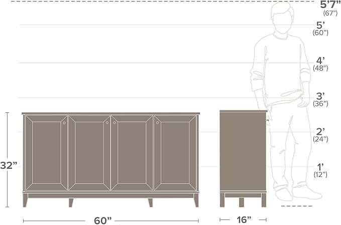Prepac Yaletown 4 Panel Door Console Table - Image 3