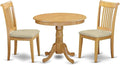 East West Furniture ANPO3-OAK-C 3 Piece Kitchen Table & Chairs Set Contains a by EastWestFurniture