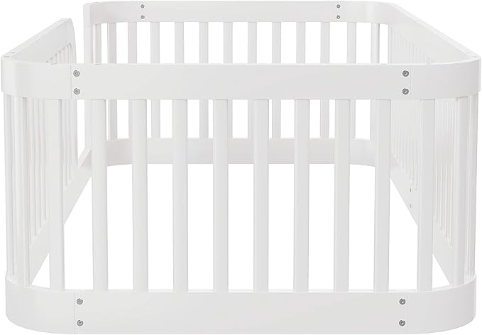 Bellemave Twin Floor Bed with High Fence and Rounded Corner Design, Wood - Image 8