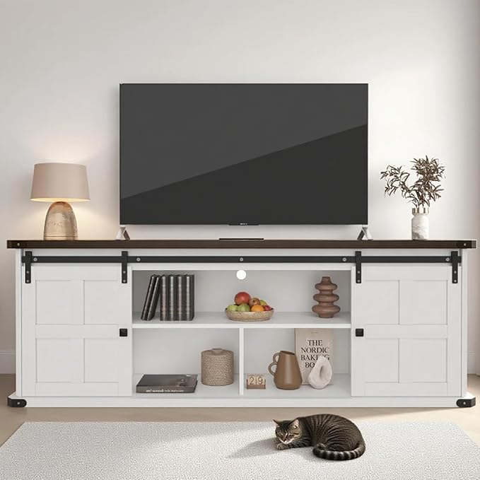 GAOMON 70" Farmhouse TV Stand for 80/75/70 Inch TVs, Entertainment Center by GAOMON
