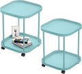 Side Table with Wheels, End Table Living Room Plastic Mobile Sofa Side Table by villertech