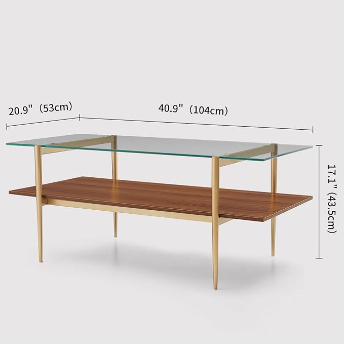 Rectangle Coffee Table, Mid-Century Modern Design, L41 W21 x H17, - Image 2