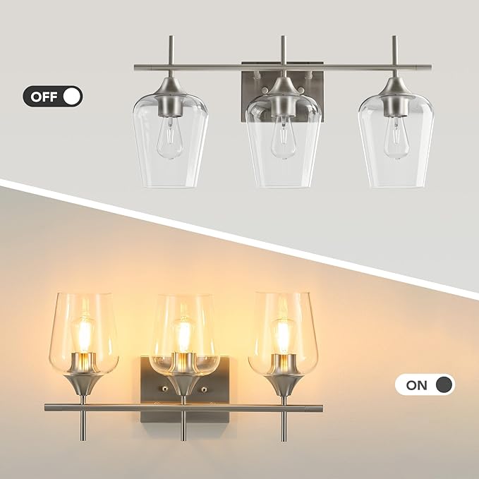 VONLUCE Bathroom Vanity Light, 3 Light Bathroom Light Fixture Over Mirror - Image 2
