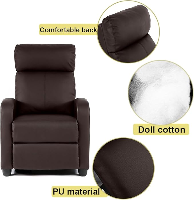 BestMassage | Recliner Chair | No Massage Function | Pu Brown | - Image 7