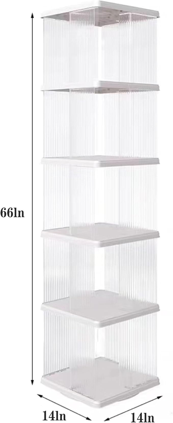Rotating Bookshelf Tower, 360° Rotating Bookshelf, 66 inch High Small Space - Image 2