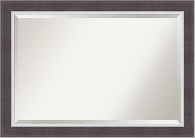 Amanti Art Brown Wall Mirror 30x42 Ellie Brown Silver Rectangle Bathroom Mirror by AmantiArt