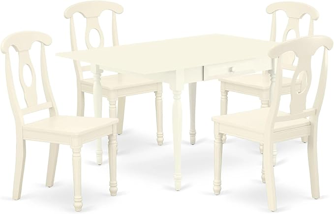 East West Furniture MZKE5-LWH-W 5 Piece Dining Room Furniture Set Includes a by EastWestFurniture