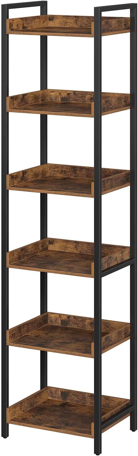 Rolanstar Bookshelf, 6-Tier Storage Rack, Narrow Corner Bookshelf, Display by Rolanstar