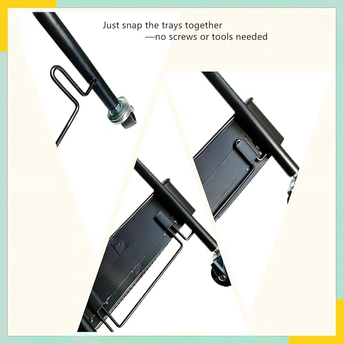 SETTFRFE 3 Tier Rolling Cart Metal, File and Art Cart - Image 6
