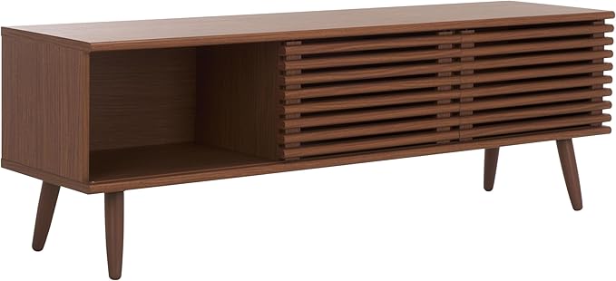 SAFAVIEH Averi TV Stand for up to 65" Flatscreen – Dark Walnut, 2 Sliding Doors - Image 6