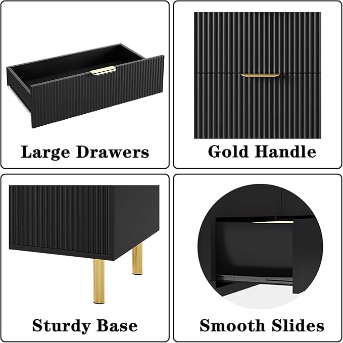 GarveeHome Black Dresser, Modern 5 Drawer Dresser - Image 7