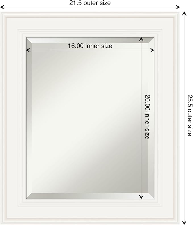 Amanti Art White Bathroom Mirror - Image 4