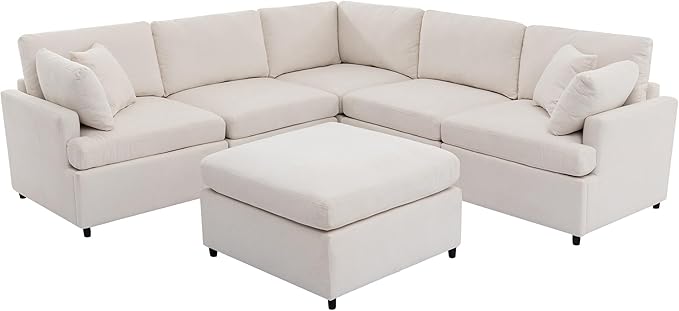 Merax 6-Seater Modern Large U-Shape Sectional Sofa, - Image 3