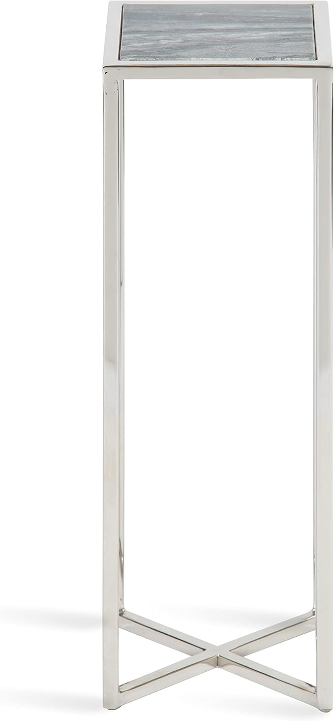 Kate and Laurel Jaspur Modern Drink Table, Decorative Glam Marble Accent Table - Image 8