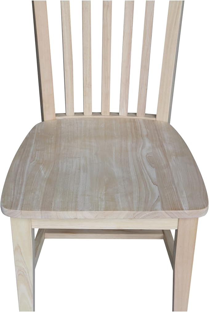 IC International Concepts Set of 2 Tall Mission Chairs Real/Solid Parawood - Image 8