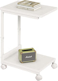 Side Table, C Table with 2-Tier Storage Shelf, End Table TV Tray with Metal by YETOM