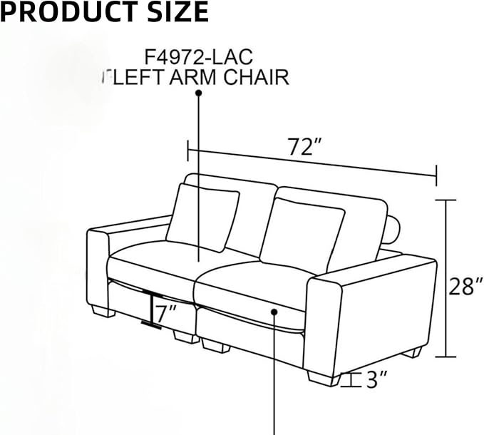 Sectional Couches for Living Room, Loveseat Sofa Comfy Cloud Couch - Image 2