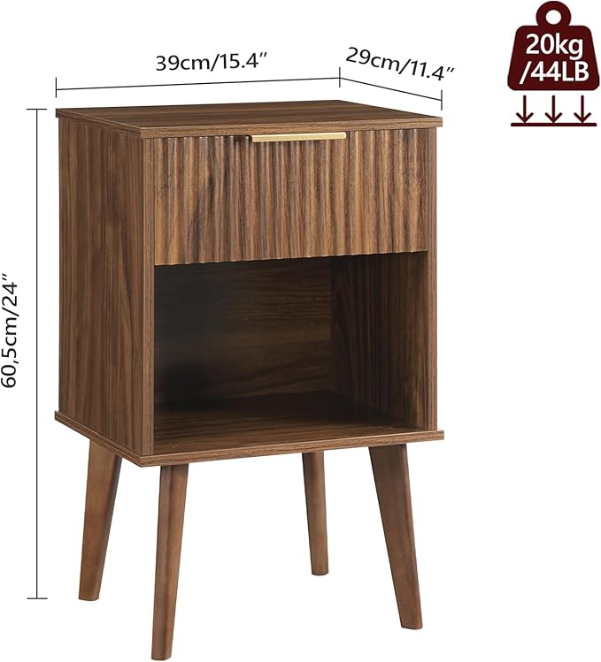 End Table, Fluted Night Stand, Modern Side Table, Bedside Table - Image 3