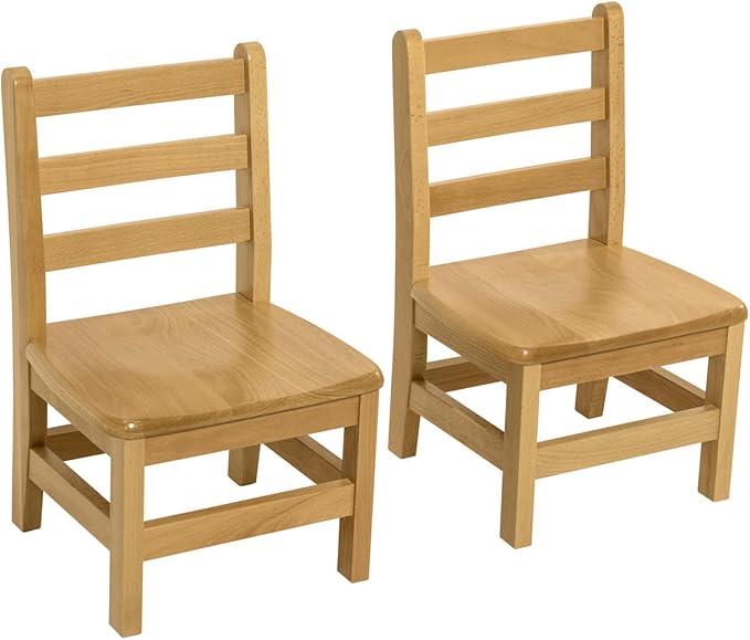 Kids Wooden Chair Set, Fully Assembled Youth Ladderback Wood Chairs by RRIGoods
