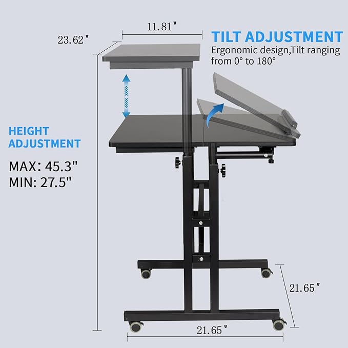 Hadulcet Mobile Standing Desk - Image 2