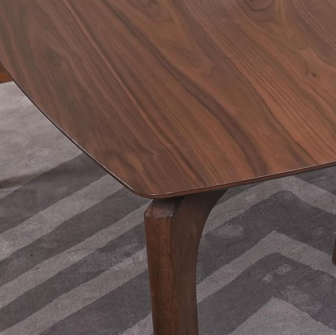 CONSDAN Dining Table Set for 4-6, Includes 1 Table & 4 Chairs, Walnut Veneer Top - Image 4