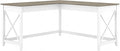 Bush Furniture Key West 60W Modern Farmhouse L Shaped Desk in Pure White and by BushHome