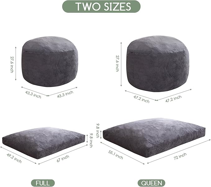 HIGOGOGO Giant Bean Bag Chair Bed - Image 2