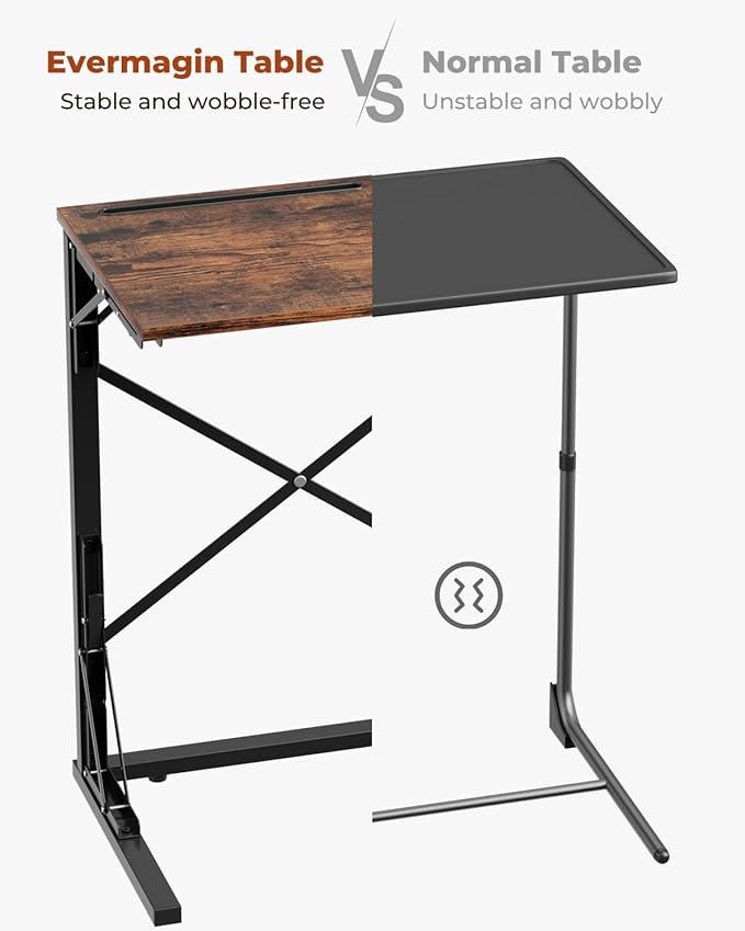 21''Wx28''H Folding TV Tray Set of 2, Small Foldable C-Shaped Tray Table - Image 9
