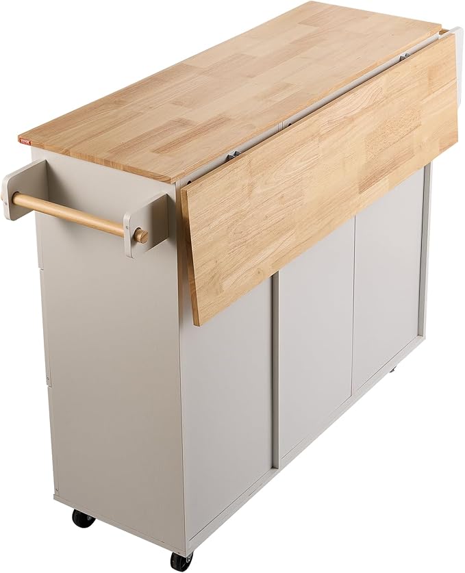VEVOR Kitchen Island Cart, 45.3x39 inch Rolling Kitchen Table, Mobile Carts - Image 12