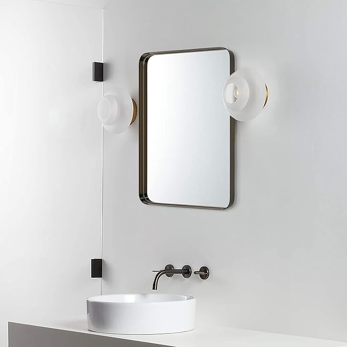 TEHOME 24x36 inch Oil Rubbed Bronze Metal Framed Bathroom Mirror - Image 5