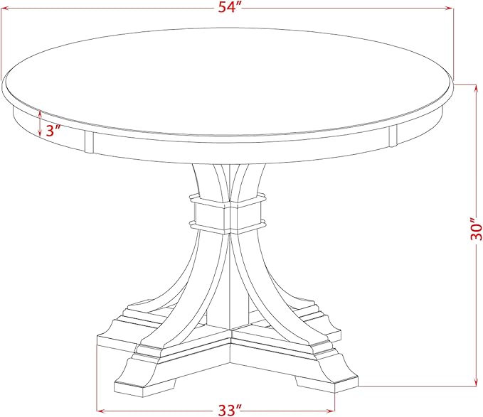F7MZ5-50N-04 5-Pc Dining Table Set Includes a Pedestal Dinner Table and 4 Light - Image 15