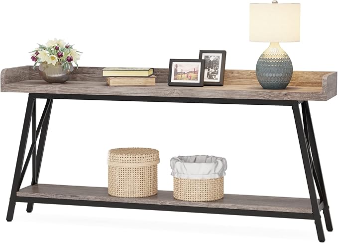 Tribesigns 70.9 inch Extra Long Console Table Behind Couch, Rustic Industrial - Image 9