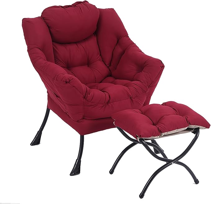 LITA Lazy Chair with Ottoman, Modern Accent Leisure Upholstered Sofa, by LITA