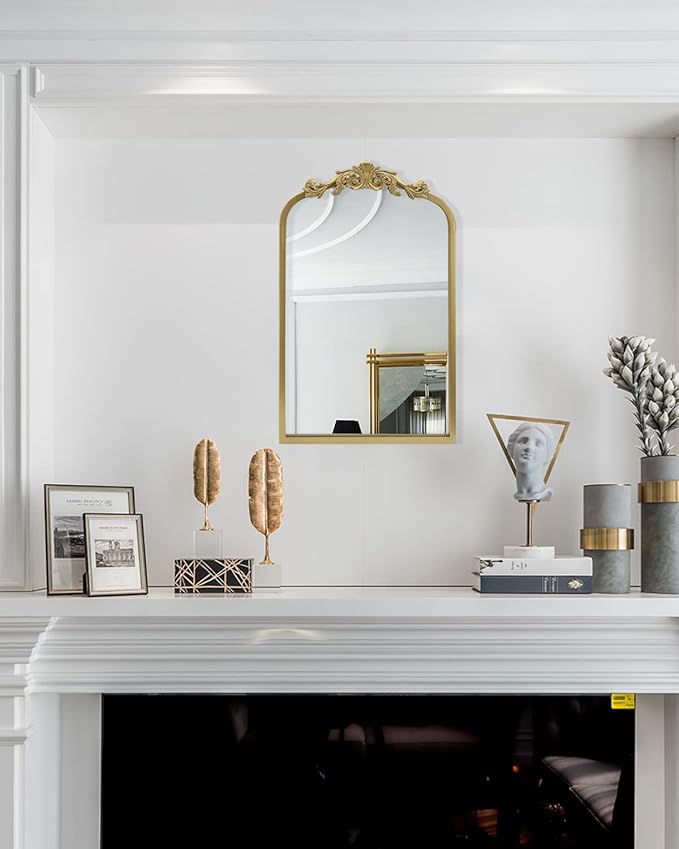 AIXI HOME Gold Arched Mirror 15"x23", Traditional Arendahl Vintage Antique - Image 5